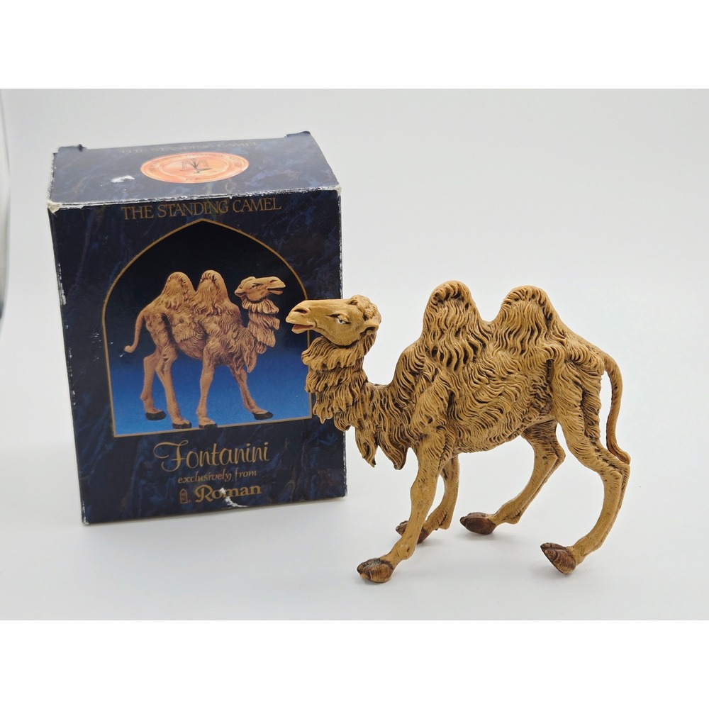 Vintage Fontanini 1983 Bactrian Standing Camel Figurine Italy Two Humped w/Box
